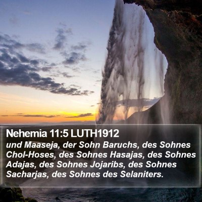 Nehemia 11:5 LUTH1912 Bible Verse Image