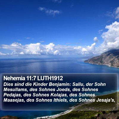 Nehemia 11:7 LUTH1912 Bible Verse Image
