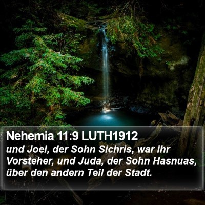 Nehemia 11:9 LUTH1912 Bible Verse Image