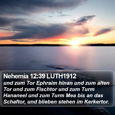 Nehemia 12:39 LUTH1912 Bible Verse Image