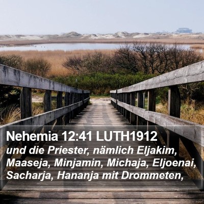 Nehemia 12:41 LUTH1912 Bible Verse Image
