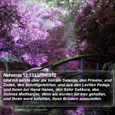 Nehemia 13:13 LUTH1912 Bible Verse Image