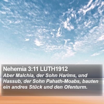 Nehemia 3:11 LUTH1912 Bible Verse Image