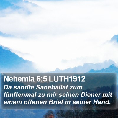 Nehemia 6:5 LUTH1912 Bible Verse Image