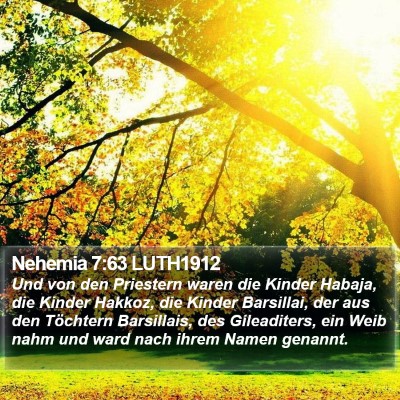 Nehemia 7:63 LUTH1912 Bible Verse Image