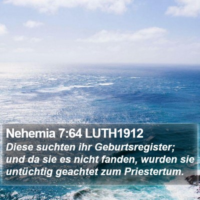 Nehemia 7:64 LUTH1912 Bible Verse Image