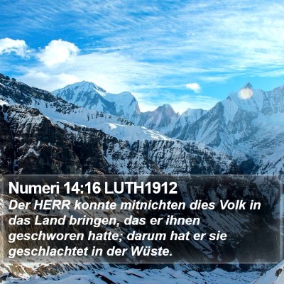 Numeri 14:16 LUTH1912 Bible Verse Image