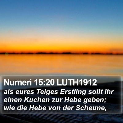 Numeri 15:20 LUTH1912 Bible Verse Image