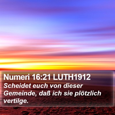 Numeri 16:21 LUTH1912 Bible Verse Image