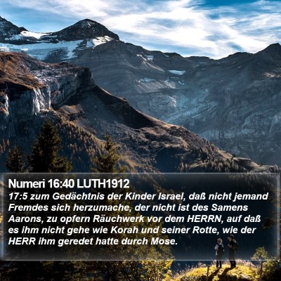 Numeri 16:40 LUTH1912 Bible Verse Image