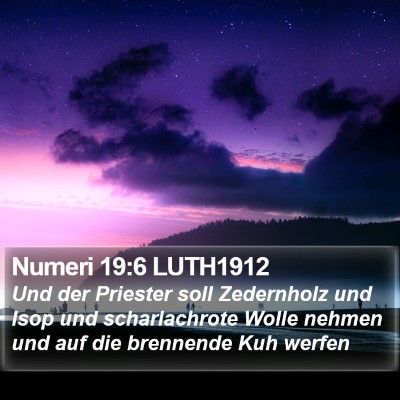 Numeri 19:6 LUTH1912 Bible Verse Image