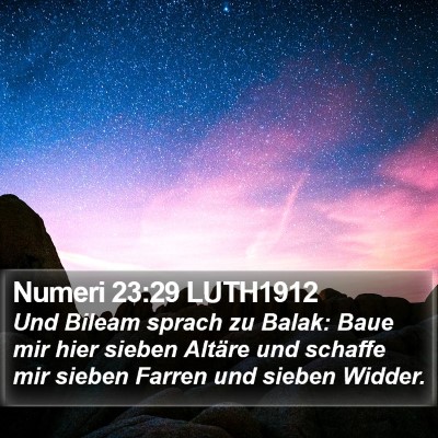 Numeri 23:29 LUTH1912 Bible Verse Image