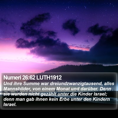 Numeri 26:62 LUTH1912 Bible Verse Image