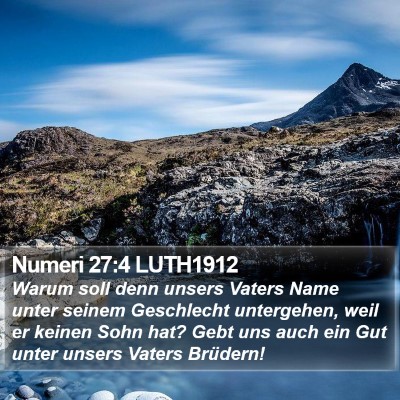 Numeri 27:4 LUTH1912 Bible Verse Image