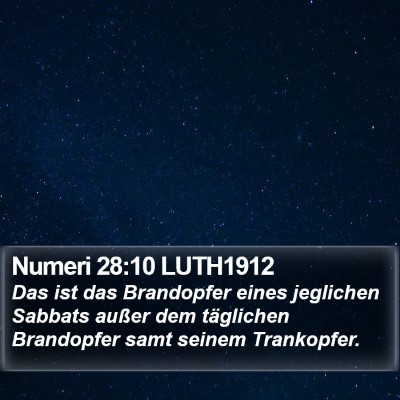 Numeri 28:10 LUTH1912 Bible Verse Image