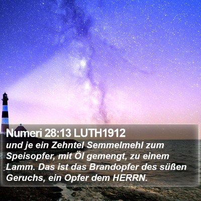Numeri 28:13 LUTH1912 Bible Verse Image