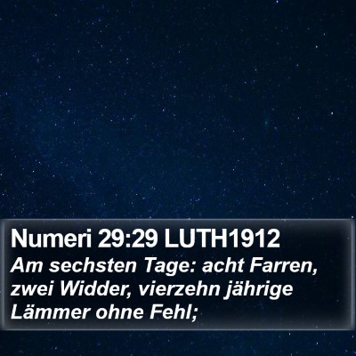 Numeri 29:29 LUTH1912 Bible Verse Image