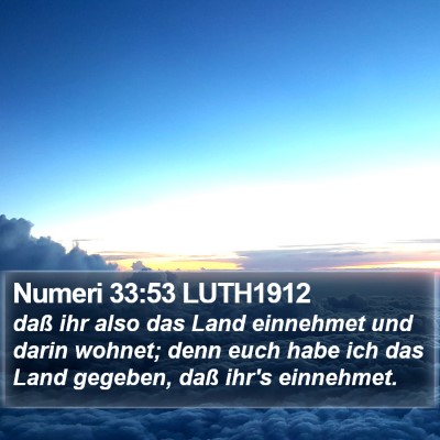 Numeri 33:53 LUTH1912 Bible Verse Image
