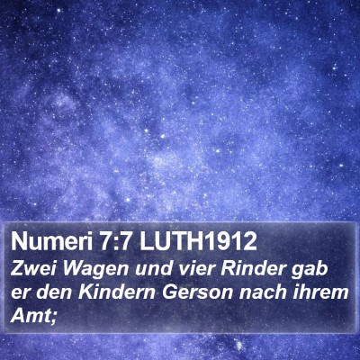 Numeri 7:7 LUTH1912 Bible Verse Image