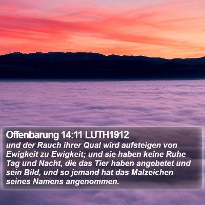 Offenbarung 14:11 LUTH1912 Bible Verse Image