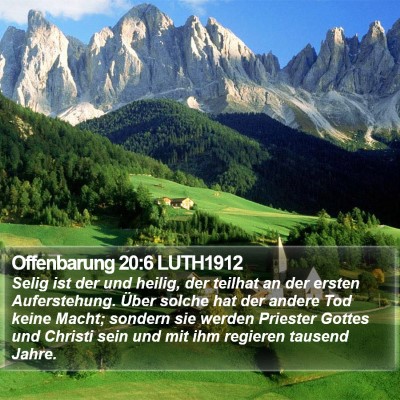 Offenbarung 20:6 LUTH1912 Bible Verse Image