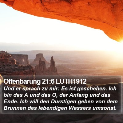 Offenbarung 21:6 LUTH1912 Bible Verse Image