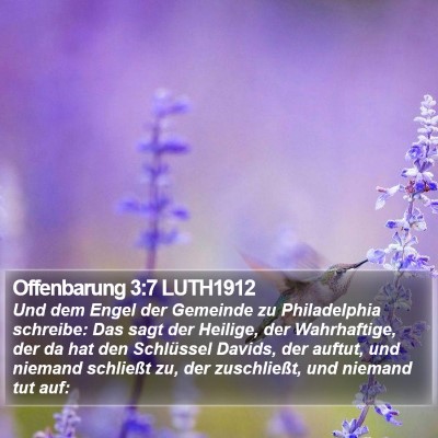 Offenbarung 3:7 LUTH1912 Bible Verse Image