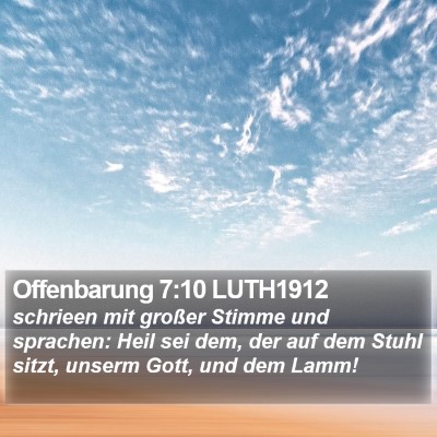 Offenbarung 7:10 LUTH1912 Bible Verse Image