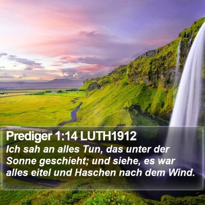 Prediger 1:14 LUTH1912 Bible Verse Image
