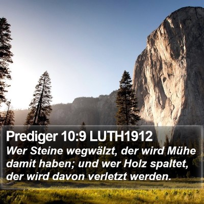 Prediger 10:9 LUTH1912 Bible Verse Image