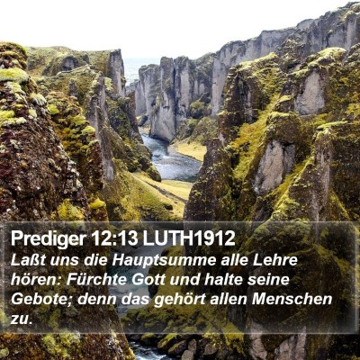 Prediger 12:13 LUTH1912 Bible Verse Image