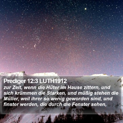Prediger 12:3 LUTH1912 Bible Verse Image