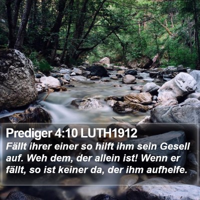 Prediger 4:10 LUTH1912 Bible Verse Image