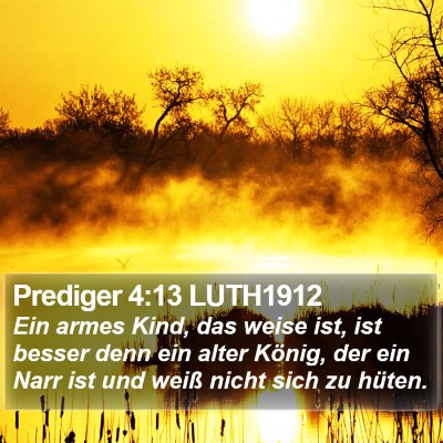 Prediger 4:13 LUTH1912 Bible Verse Image