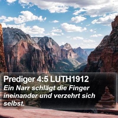 Prediger 4:5 LUTH1912 Bible Verse Image