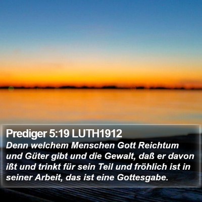Prediger 5:19 LUTH1912 Bible Verse Image