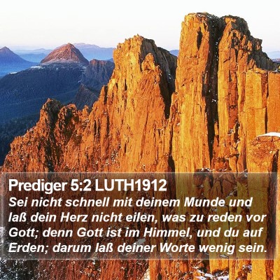 Prediger 5:2 LUTH1912 Bible Verse Image