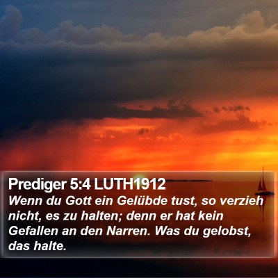 Prediger 5:4 LUTH1912 Bible Verse Image