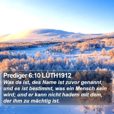 Prediger 6:10 LUTH1912 Bible Verse Image