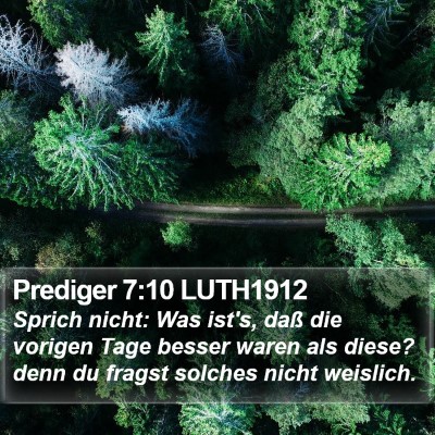 Prediger 7:10 LUTH1912 Bible Verse Image