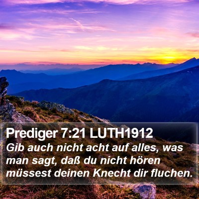 Prediger 7:21 LUTH1912 Bible Verse Image