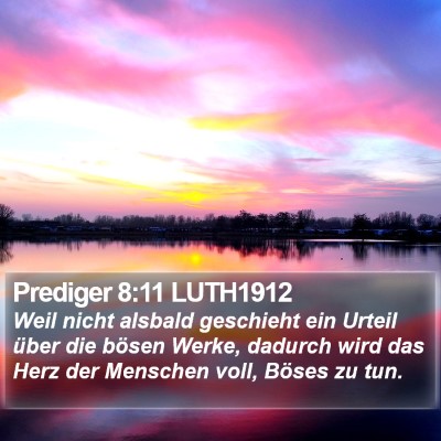 Prediger 8:11 LUTH1912 Bible Verse Image