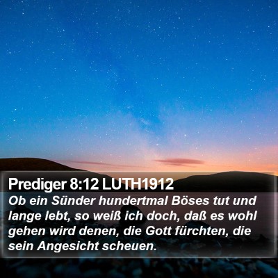 Prediger 8:12 LUTH1912 Bible Verse Image