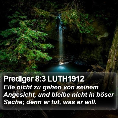 Prediger 8:3 LUTH1912 Bible Verse Image