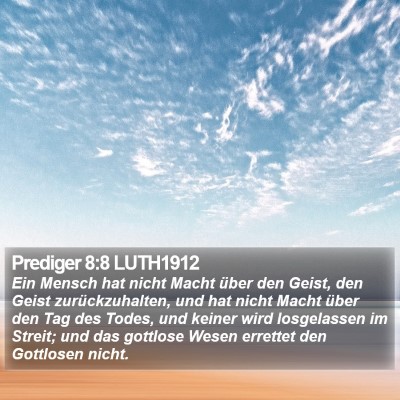 Prediger 8:8 LUTH1912 Bible Verse Image