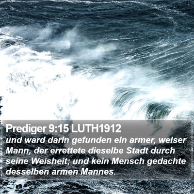 Prediger 9:15 LUTH1912 Bible Verse Image