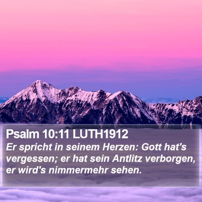Psalm 10:11 LUTH1912 Bible Verse Image
