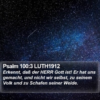 Psalm 100:3 LUTH1912 Bible Verse Image
