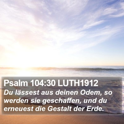 Psalm 104:30 LUTH1912 Bible Verse Image