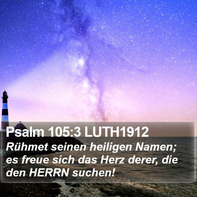 Psalm 105:3 LUTH1912 Bible Verse Image